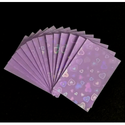 Kawaii sleeves - Holo hjerter - Lilla