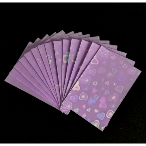 Kawaii sleeves - Holo hjerter - Lilla