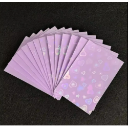 Kawaii sleeves - Holo hjerter - Lilla