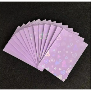 Kawaii sleeves - Holo hjerter - Lilla