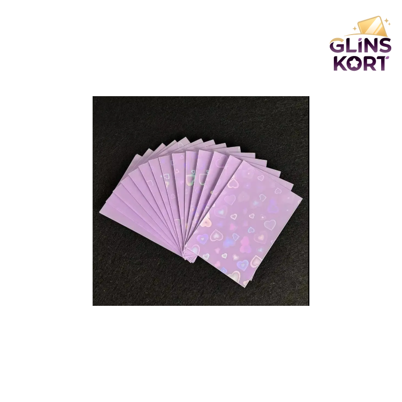 Kawaii sleeves - Holo hjerter - Lilla