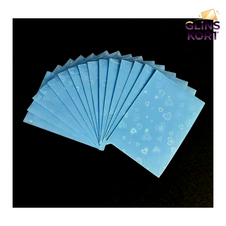 Kawaii sleeves - Holo hjerter - Bl�