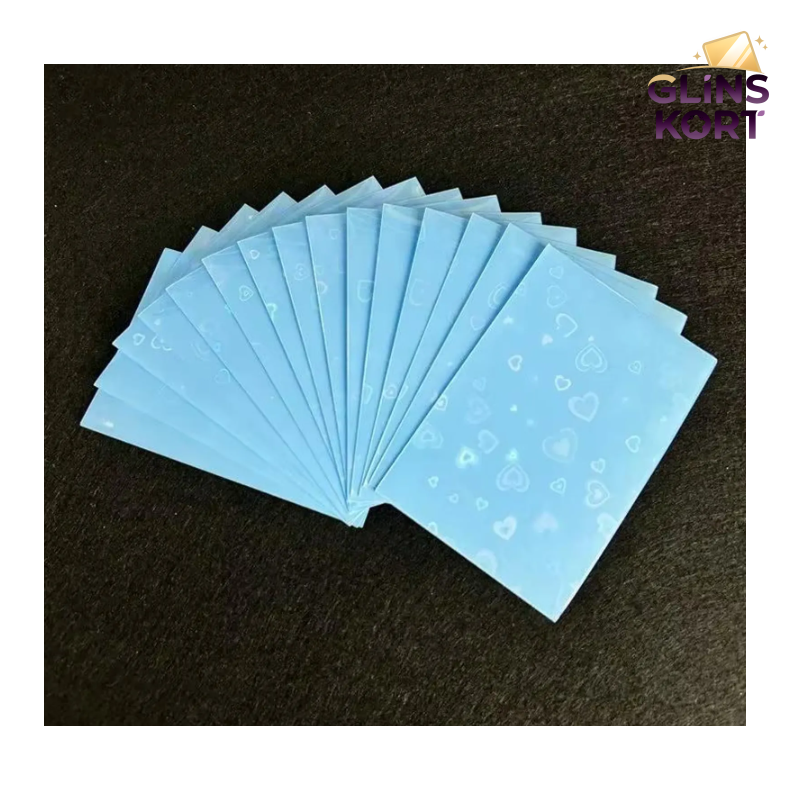 Kawaii sleeves - Holo hjerter - Bl�