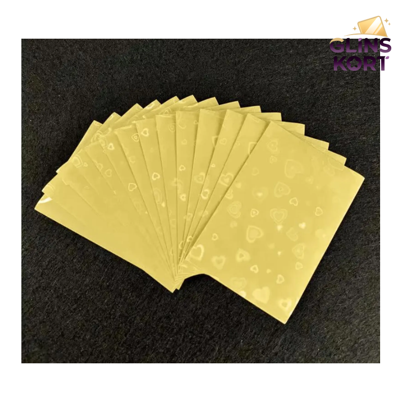Kawaii sleeves - Holo hjerter - Gul