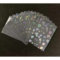 Kawaii sleeves - Holo hjerter - Sort