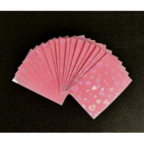 Kawaii sleeves - Holo hjerter - Rosa