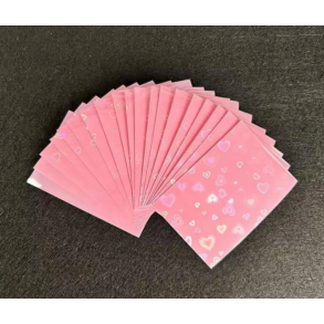 Kawaii sleeves - Holo hjerter - Rosa